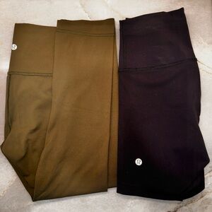 lululemon 1 legging, 1 shorts
